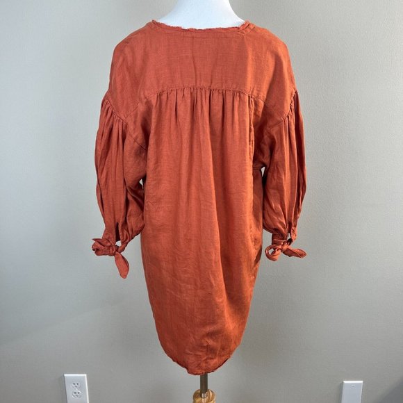 Anthropologie Holding Horses Tunic Top Small Ginnie Linen 3/4 Puff Sleeve‎ - Picture 8 of 14